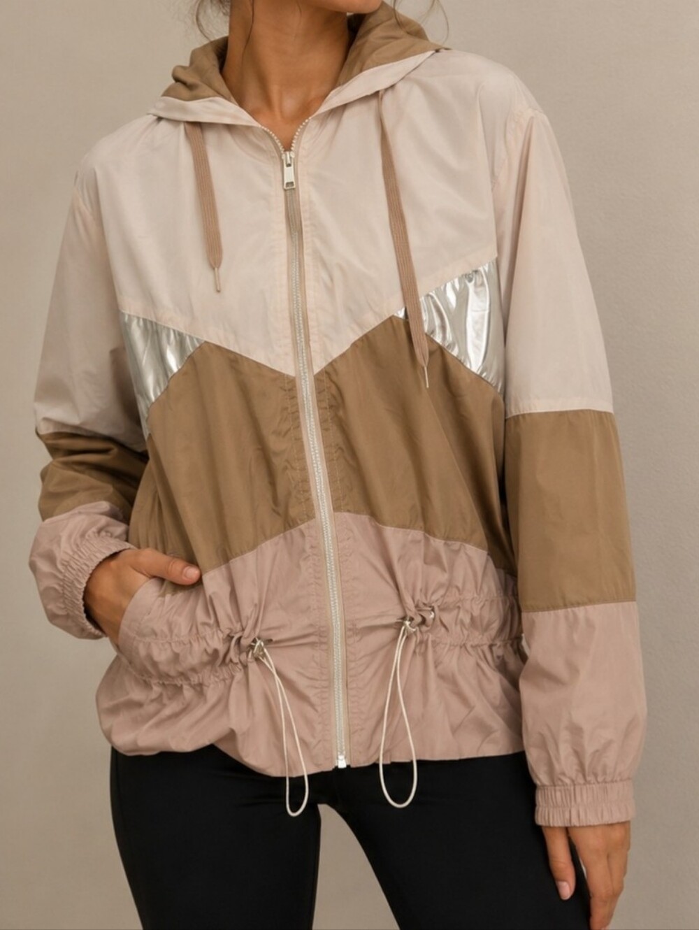 Venus Reflective Hooded Zip Windbreaker